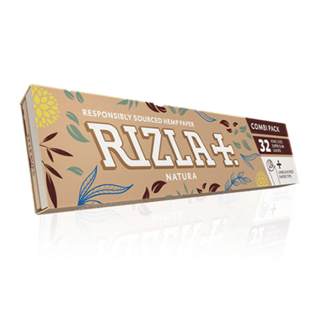 Rizla+ Natura King Size Super Slim Papers +Tips Pack of 24