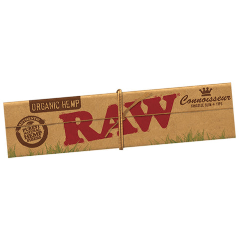 RAW Organic Hemp King Size Slim+Tips Pack of 24