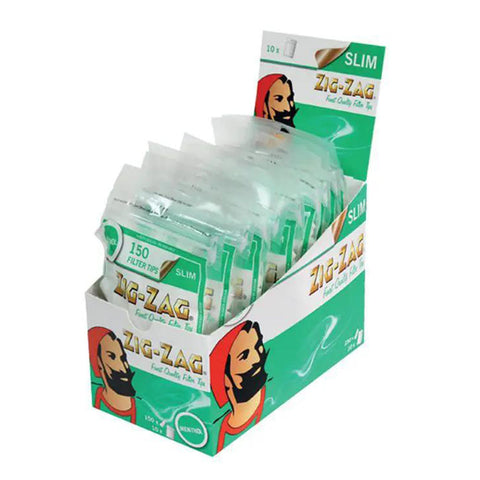 Zig Zag Filter Tips Menthol 150 Pcs, 10 Pack