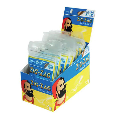 Zig Zag Filter Tips Ultra Slim 150 Pcs, 10 Pack
