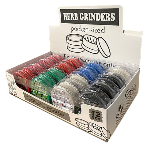 Herb Grinders Pocket Sized Mix Color Pack of 12